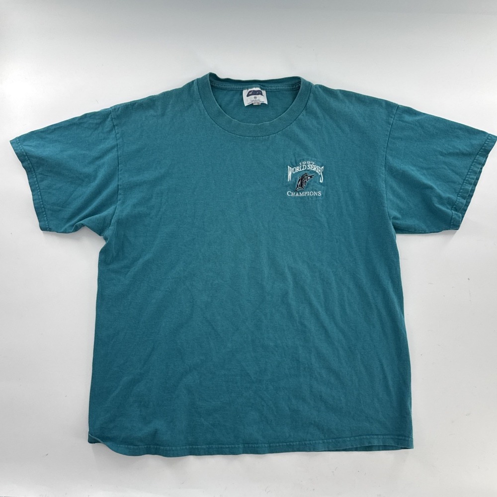 Rare Vintage 1997 Florida Marlins World Champions Embroidered T Shirt Sz XL